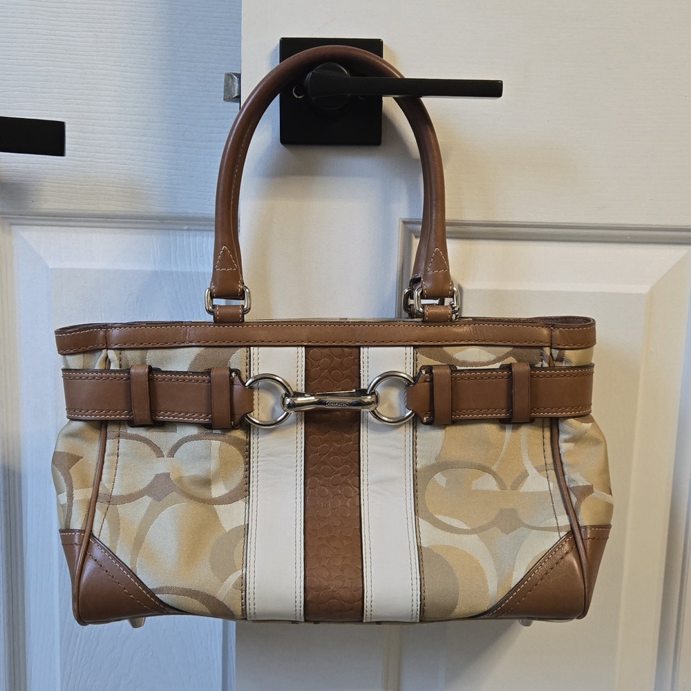Brown and Cream Designer Tote Bag